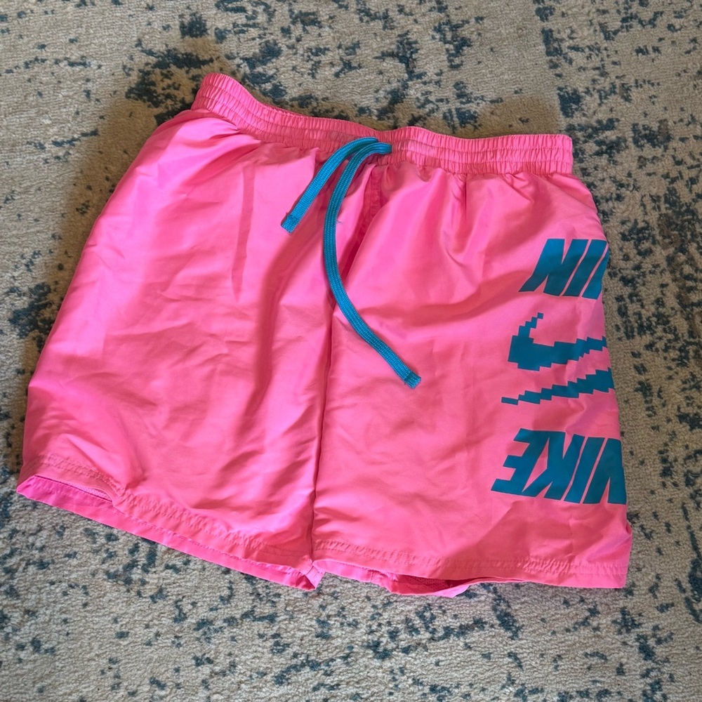 Nike Men’s Digi-Swoosh 7” Volley Swim Shorts Size Medium Neon Pink - Picture 1 of 7
